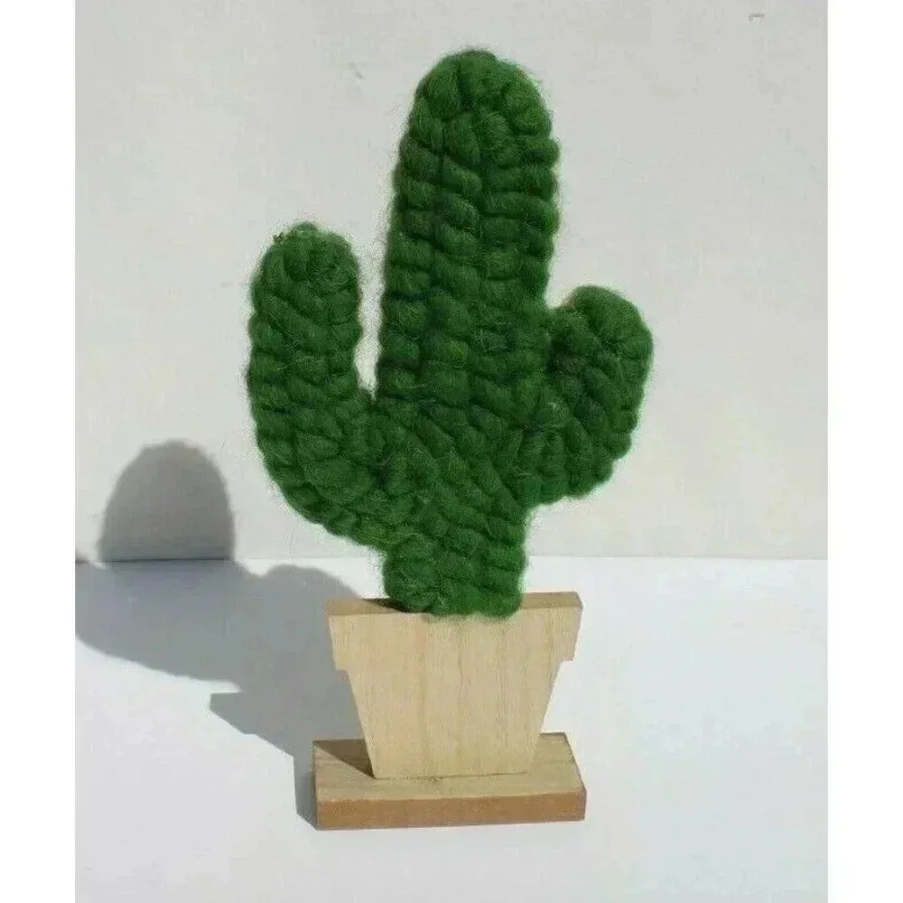 Large Knitted Wool Retro Fake Artificial Cactus Home Decor Kids Room